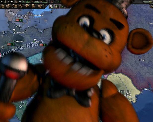 В Hearts of Iron IV добавили персонажей из Five Nights at Freddy's