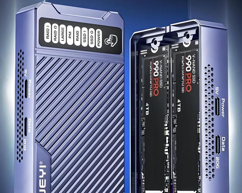 Представлен внешний SSD-корпус JEYI 586R с поддержкой конфигурации RAID и активным охлаждением