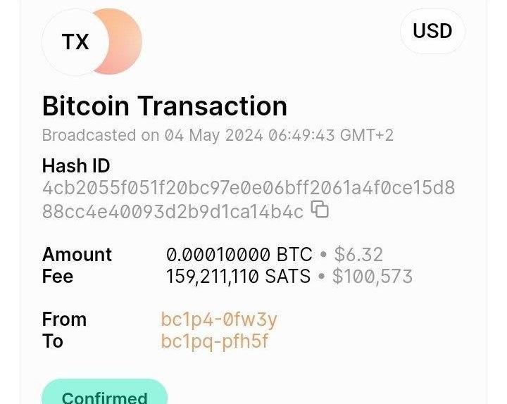 Отправил $6 в BTC и заплатил $100 000 комиссии
