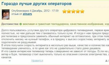 Reviews of Rostelecom digital television